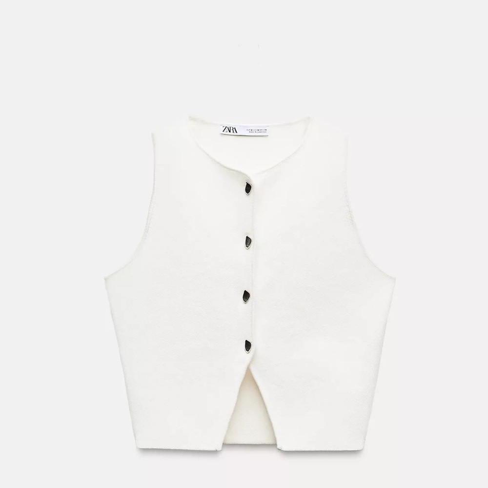 Zara Kids Cream Buttoned Vest